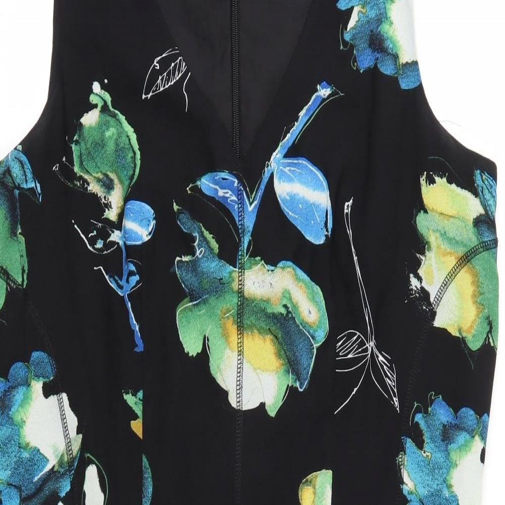 NEXT Womens Black Floral  Fit & Flare  Size 16