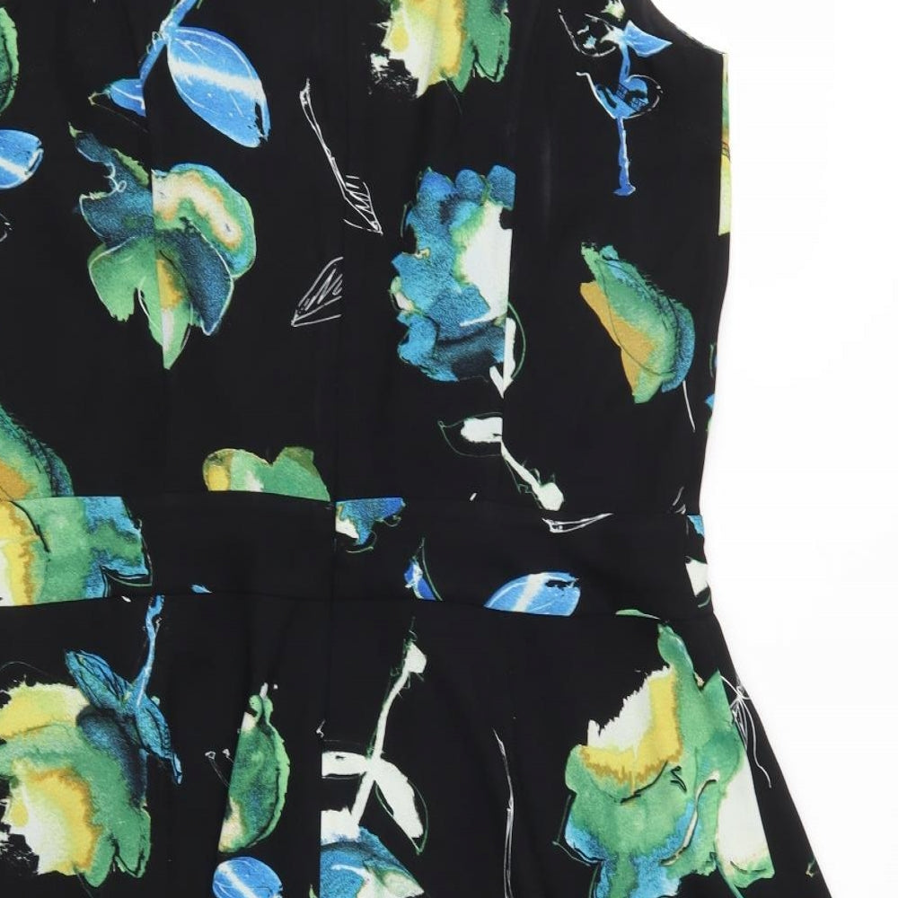 NEXT Womens Black Floral  Fit & Flare  Size 16