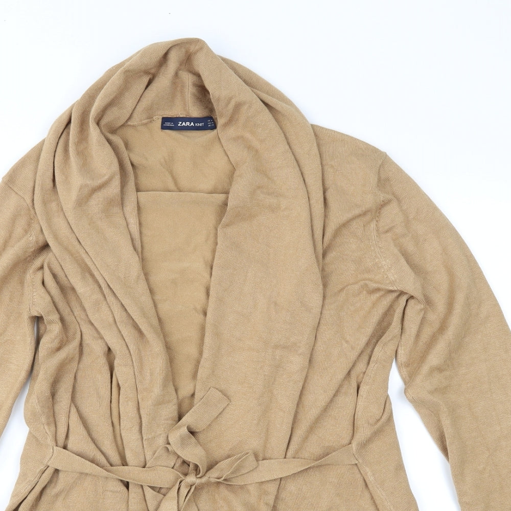Zara Womens Brown  Knit Cardigan Jumper Size M