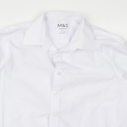 Marks and Spencer Boys White   Basic Button-Up Size 12-13 Years