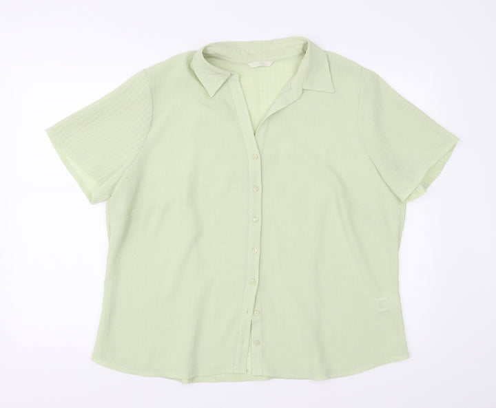 Marks and Spencer Womens Green Basic Button-Up Size 20