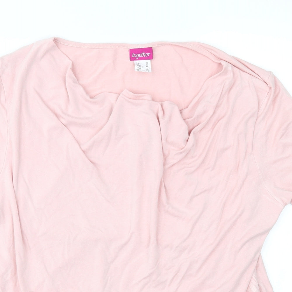 Together Womens Pink  Jersey Basic Blouse Size 18
