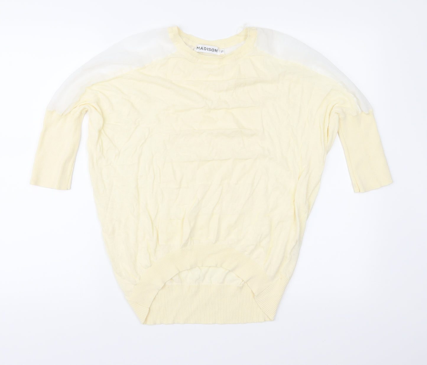 Madison Womens Yellow  Knit Pullover Jumper Size L