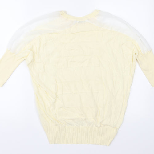 Madison Womens Yellow  Knit Pullover Jumper Size L