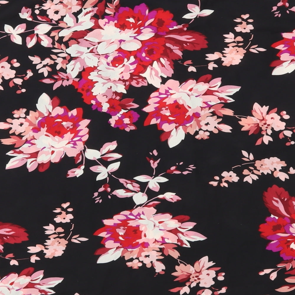 Roz & Ali Womens Black Floral  Basic Blouse Size 2XL
