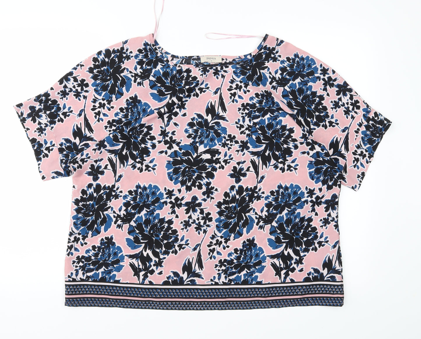 Papaya Womens Pink Floral  Basic Blouse Size 18