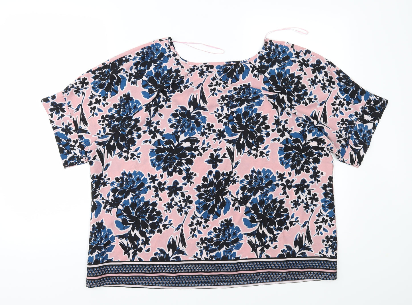 Papaya Womens Pink Floral  Basic Blouse Size 18