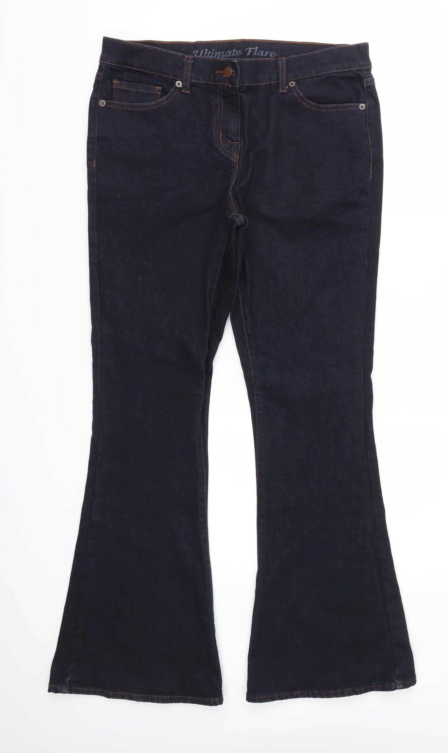 NEXT Womens Blue  Denim Flared Jeans Size 14 L30 in