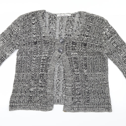 Pure & Natural Womens Black  Knit Cardigan Jumper Size XL