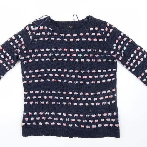 F&F Womens Blue Polka Dot  Pullover Jumper Size 16