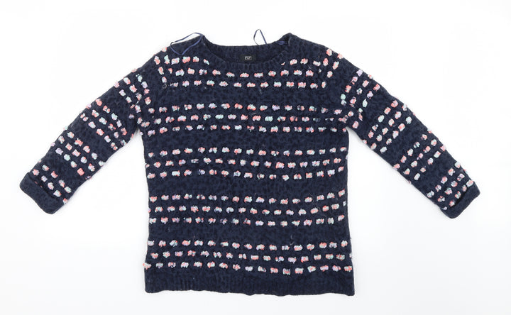 F&F Womens Blue Polka Dot  Pullover Jumper Size 16