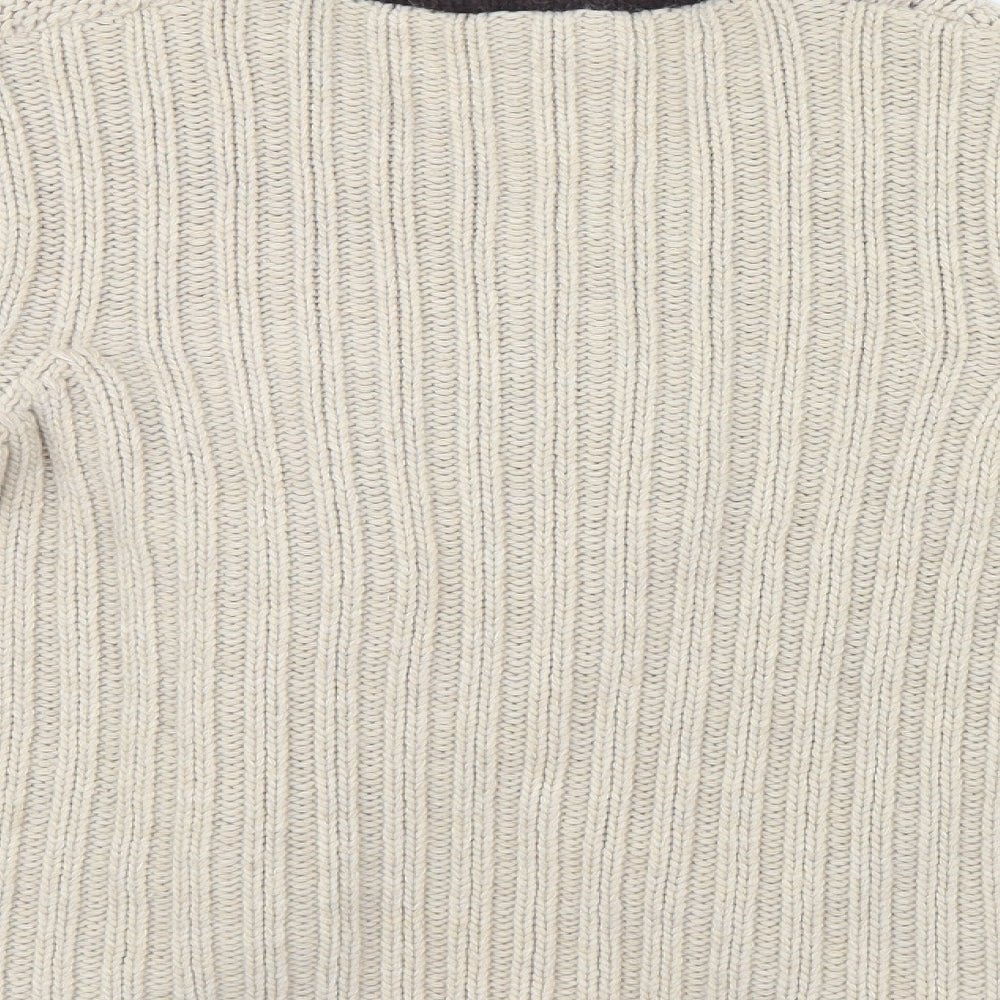 NEXT Womens Beige Geometric Knit Cardigan Jumper Size 16