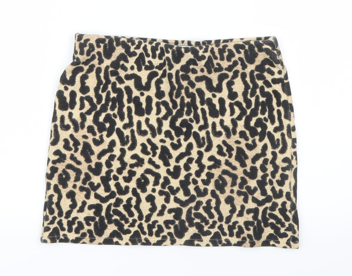 Zara Womens Black Animal Print Straight & Pencil Skirt Size 27 in - Leopard Print