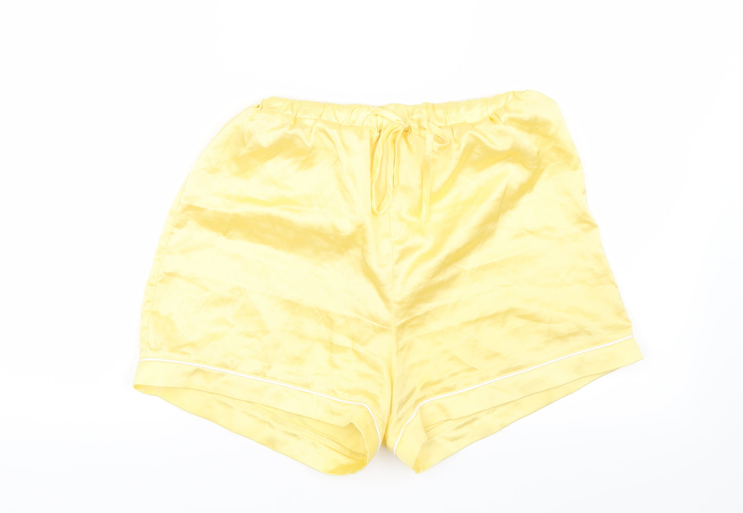 Missguided Womens Yellow Geometric Satin Top Pyjama Pants Size 10