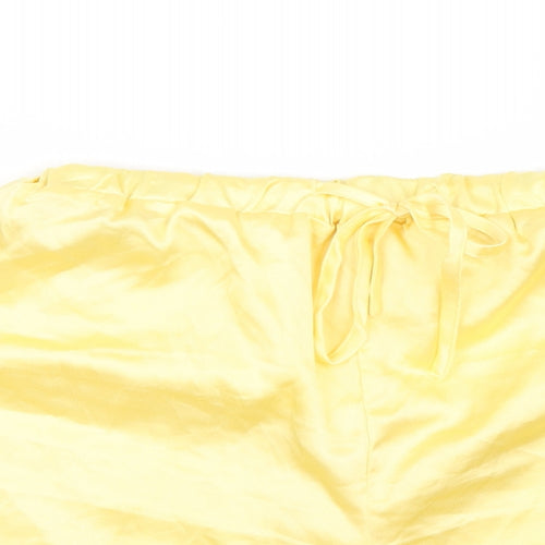 Missguided Womens Yellow Geometric Satin Top Pyjama Pants Size 10