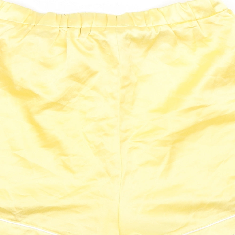 Missguided Womens Yellow Geometric Satin Top Pyjama Pants Size 10
