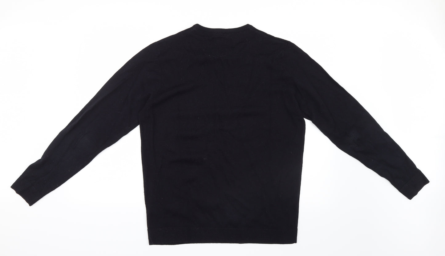 Threadbare Mens Blue  Knit Pullover Jumper Size M