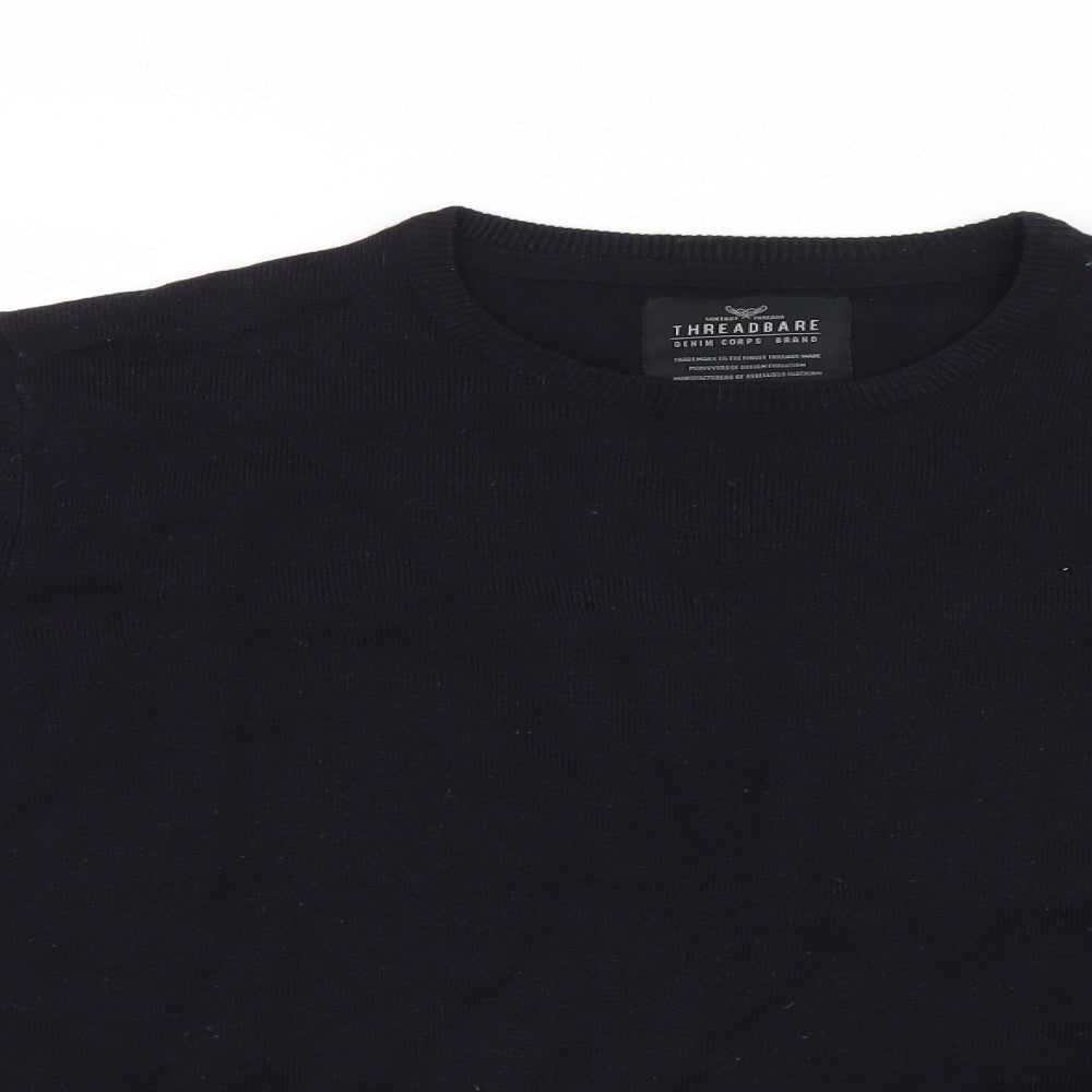 Threadbare Mens Blue  Knit Pullover Jumper Size M