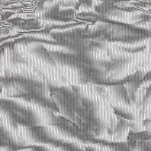 NEXT Mens Grey Striped   Button-Up Size 16  - Tailored fit