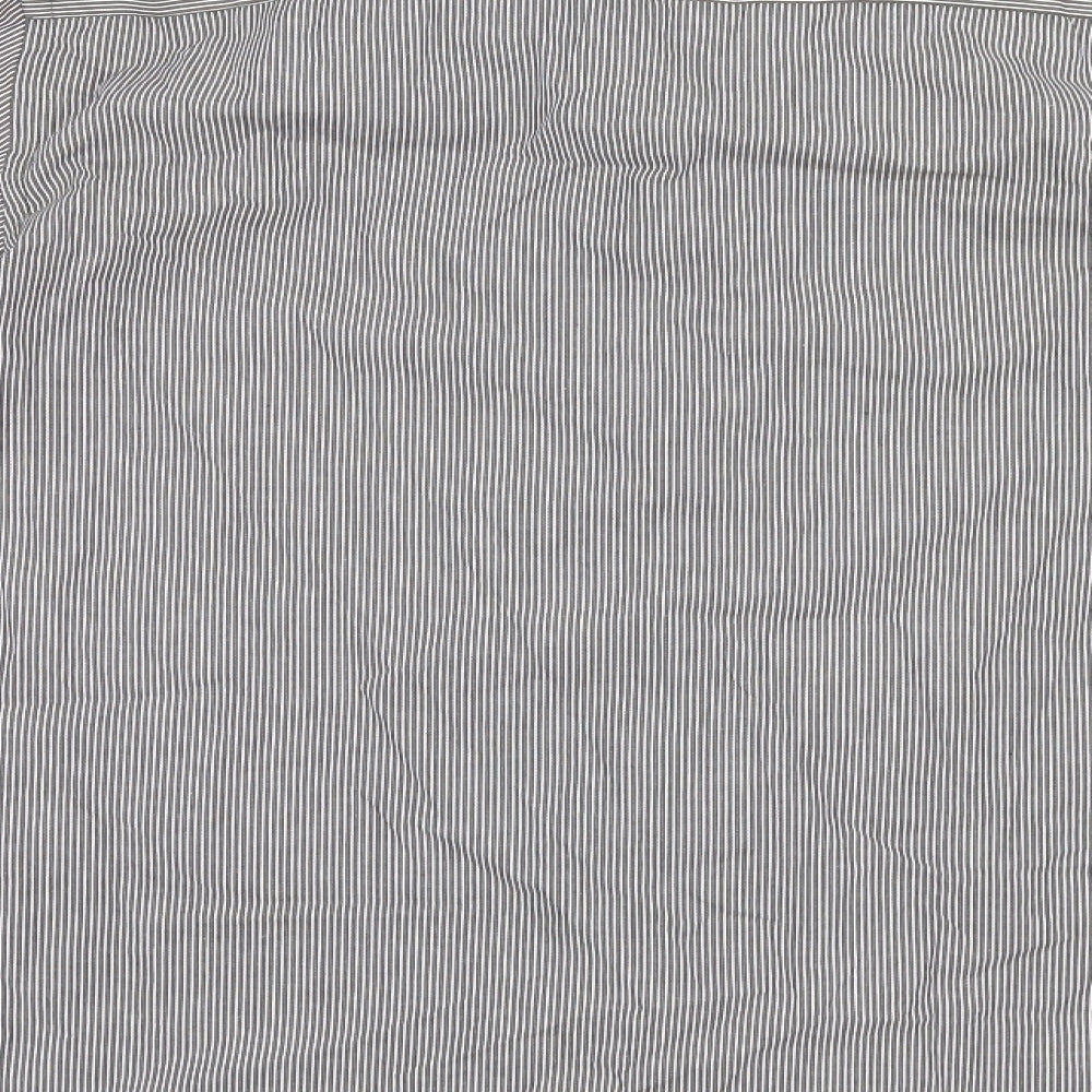 NEXT Mens Grey Striped   Button-Up Size 16  - Tailored fit