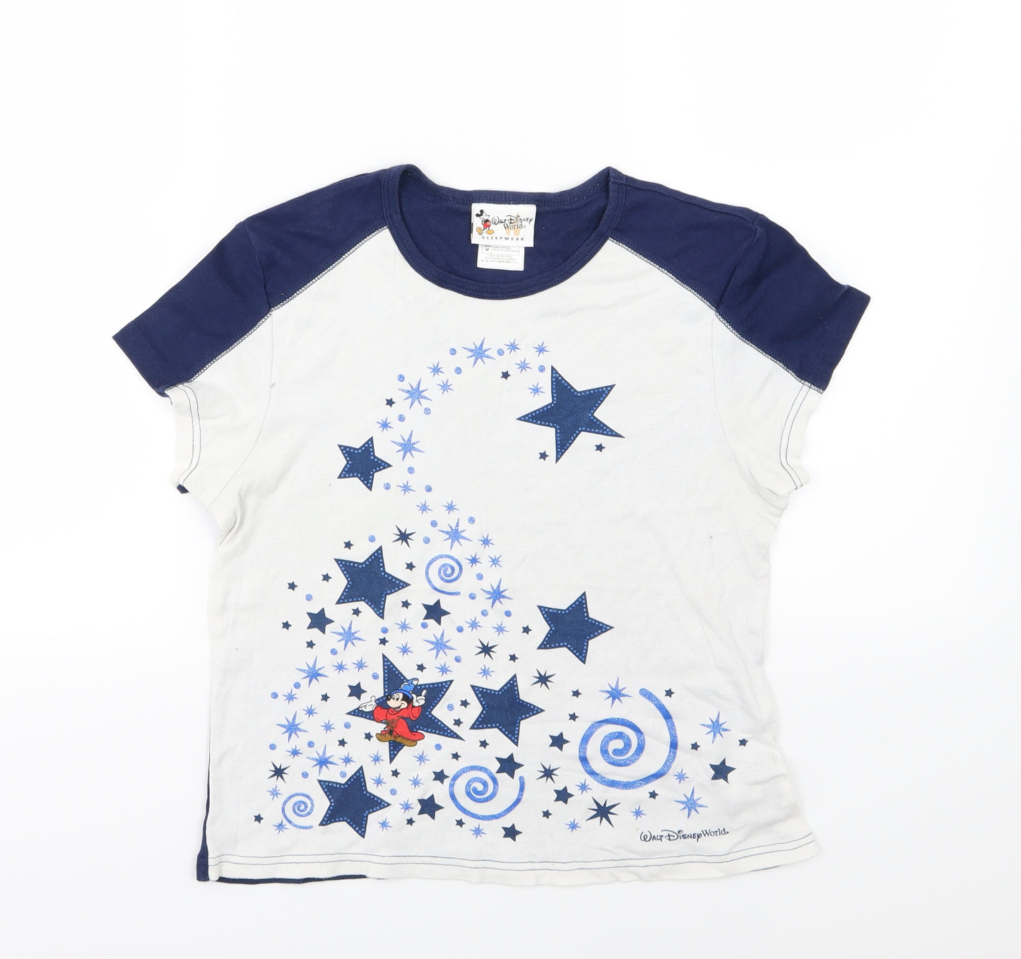Walt Disney Womens White  Jersey Top Pyjama Top Size M  - Mickey Mouse