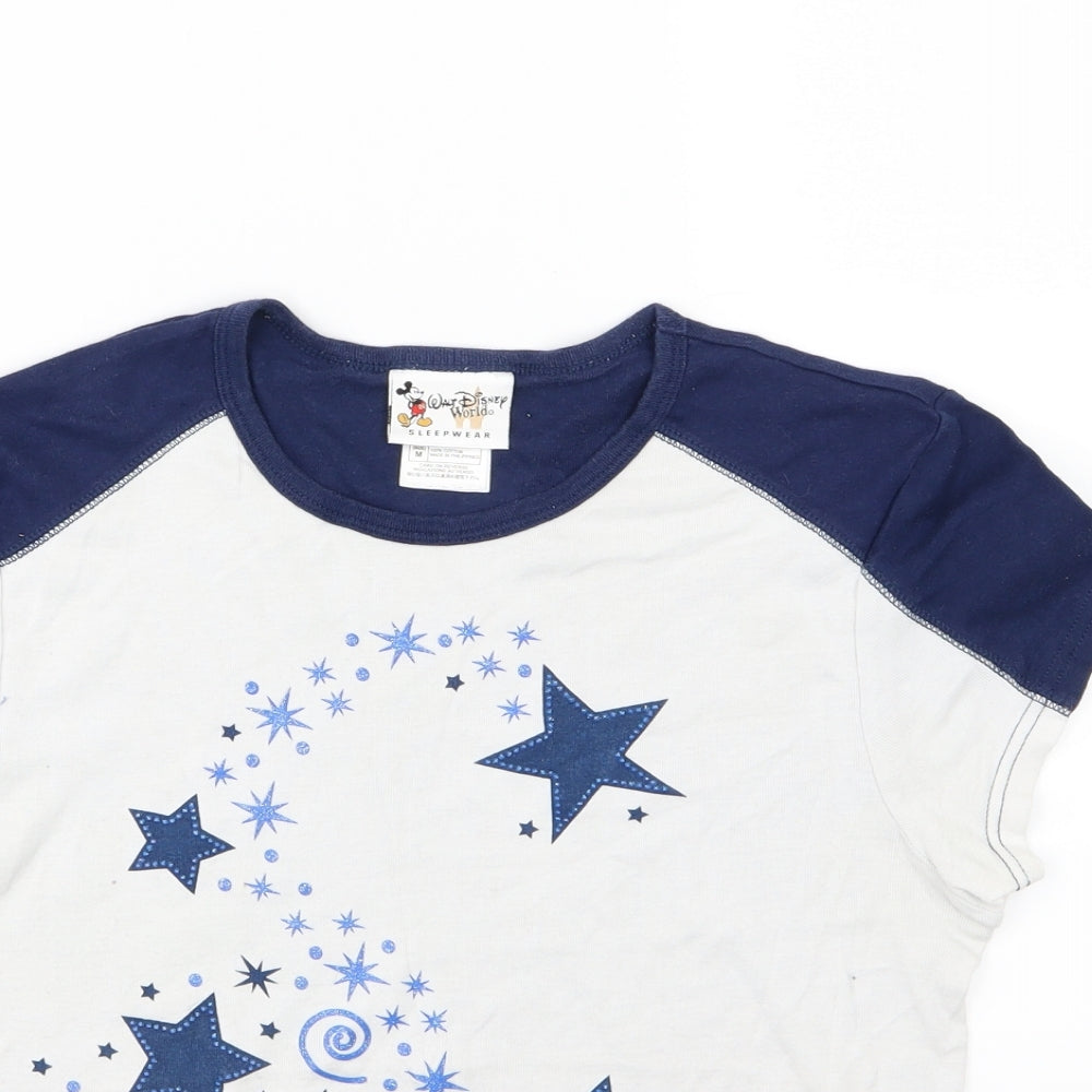 Walt Disney Womens White  Jersey Top Pyjama Top Size M  - Mickey Mouse