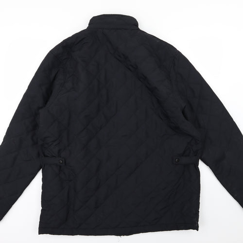 Trespass Mens Black Argyle/Diamond  Overcoat Coat Size XL