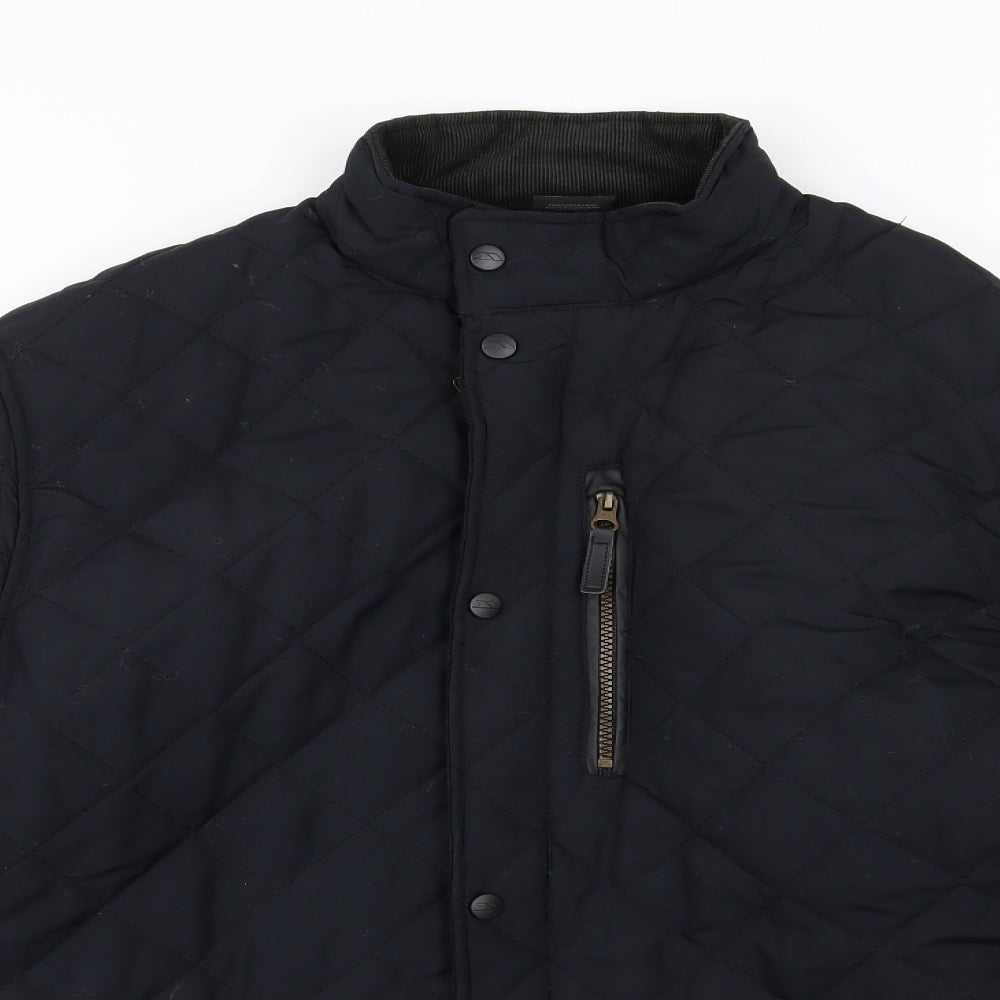 Trespass Mens Black Argyle/Diamond  Overcoat Coat Size XL