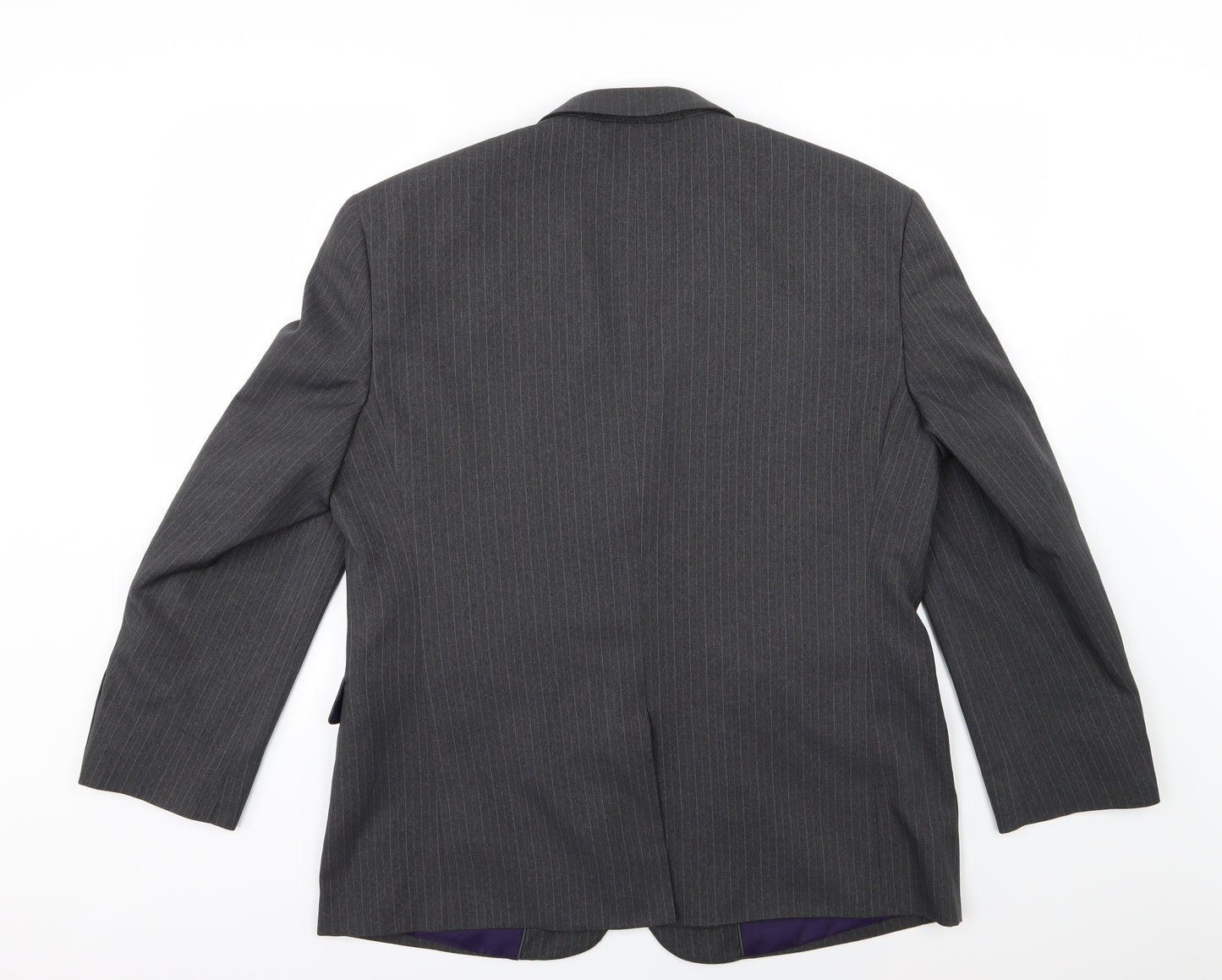 Taylor & Wright Mens Grey Striped Rayon Jacket Suit Jacket Size 44
