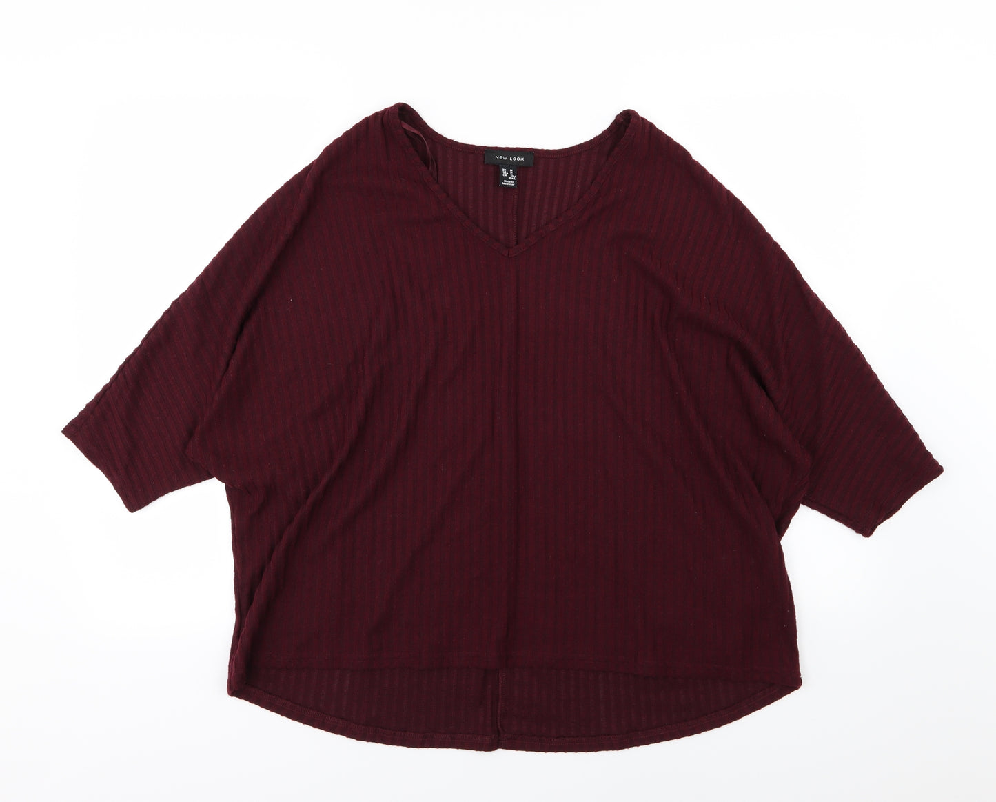 New Look Womens Purple  Knit Pullover Jumper Size M  - Burgundy