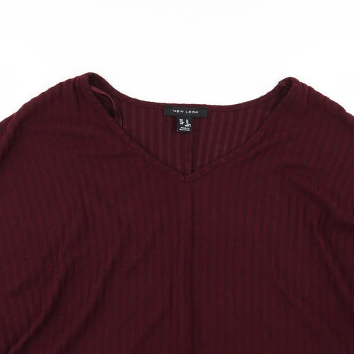 New Look Womens Purple  Knit Pullover Jumper Size M  - Burgundy