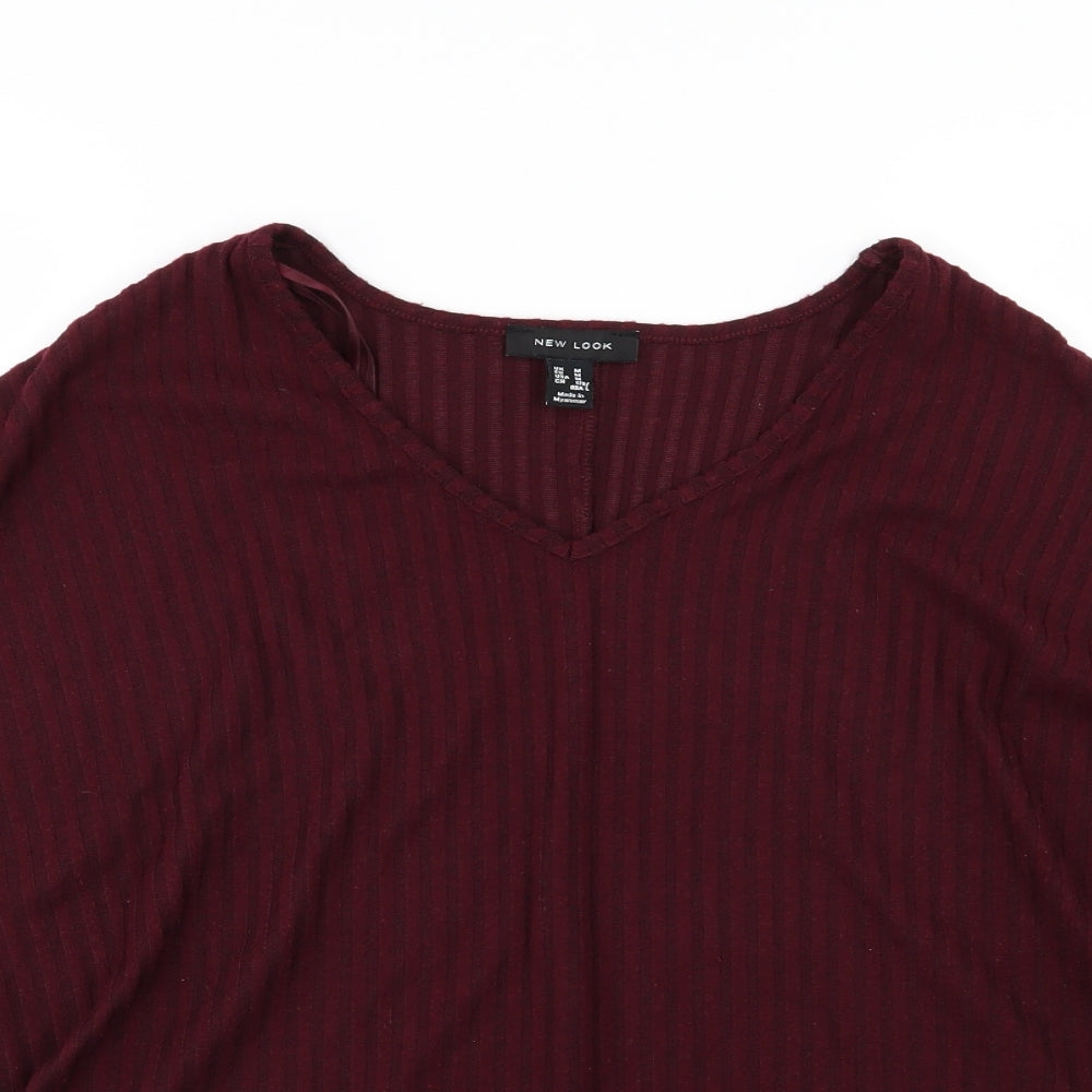 New Look Womens Purple  Knit Pullover Jumper Size M  - Burgundy