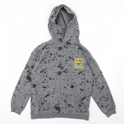 Primark Boys Grey  Jersey Pullover Hoodie Size 13-14 Years  - Skate all day