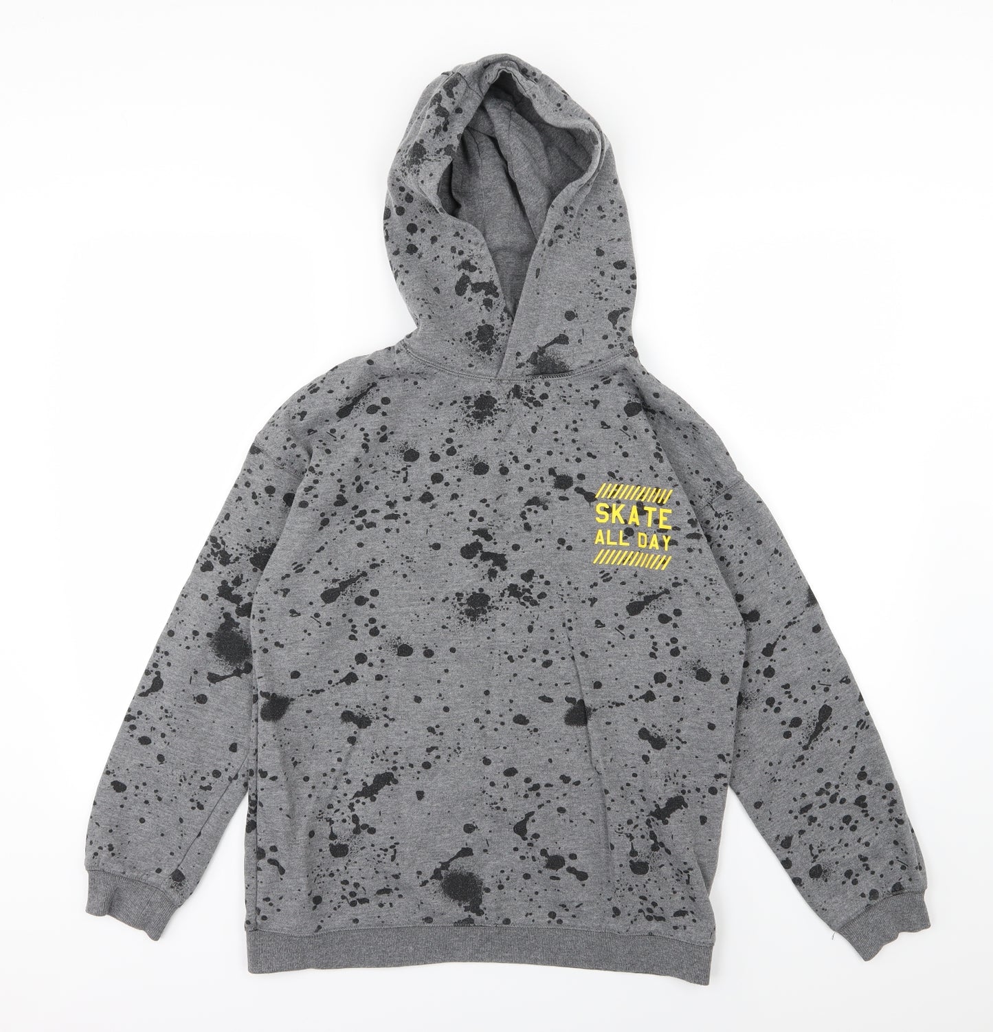 Primark Boys Grey  Jersey Pullover Hoodie Size 13-14 Years  - Skate all day