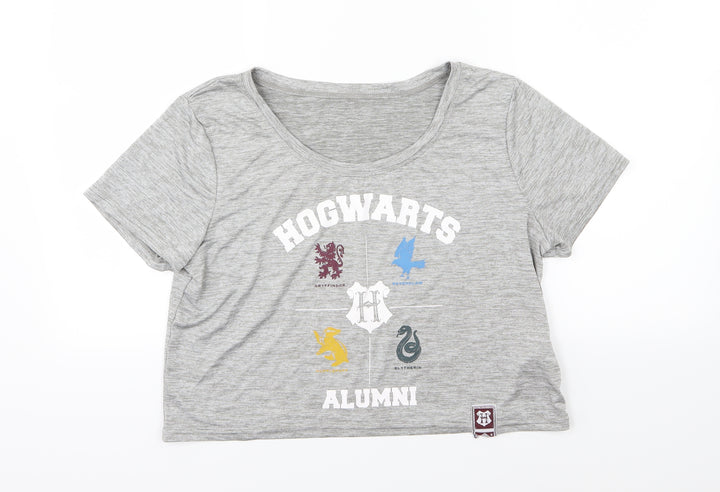 Primark Womens Grey Jersey Basic T-Shirt Size 12 - Hogwarts Alumni