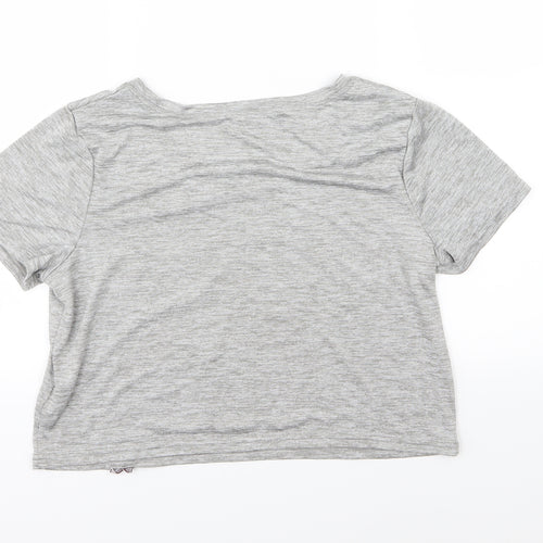 Primark Womens Grey  Jersey Basic T-Shirt Size 12  - Hogwarts Alumni