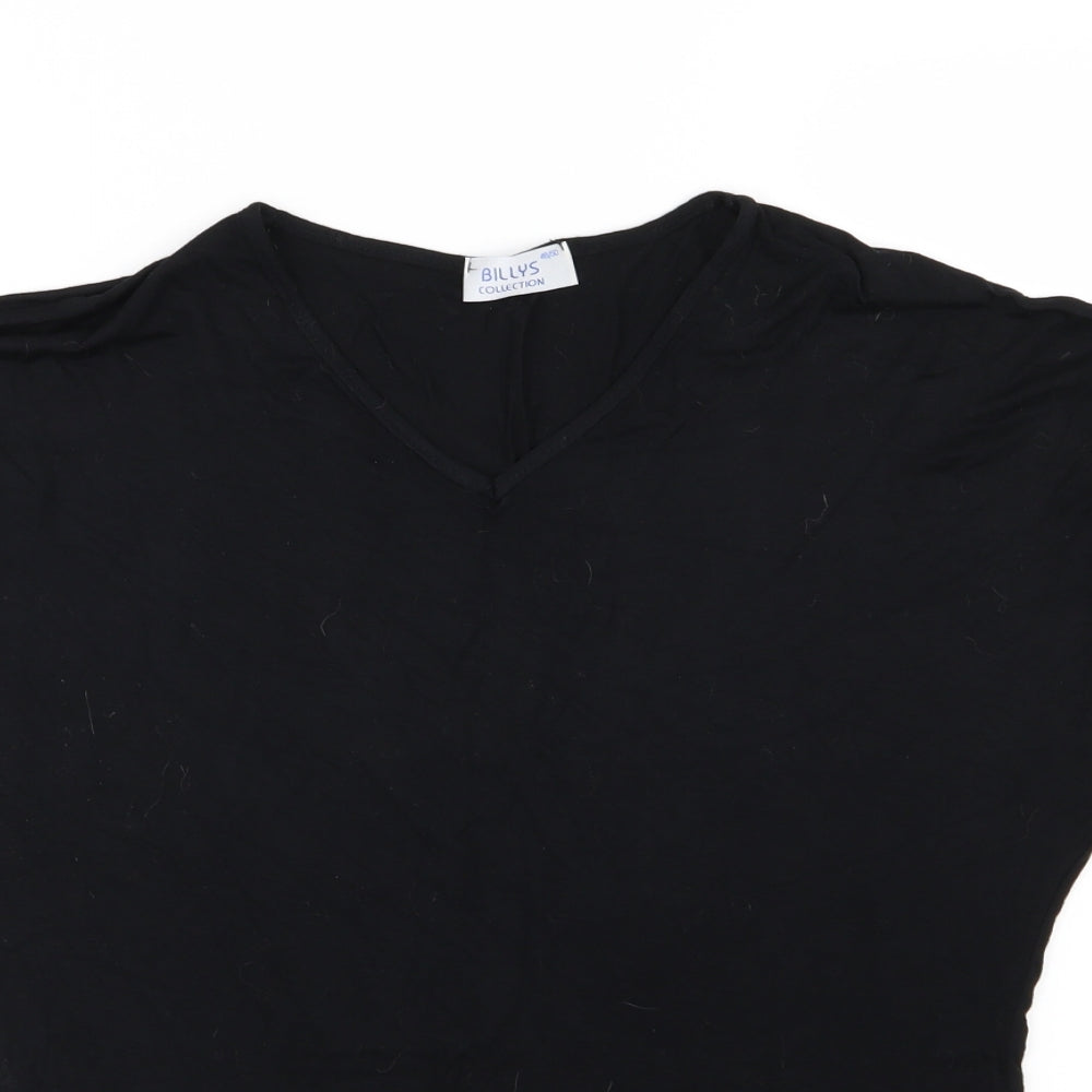 Billys Collection Womens Black  Jersey Basic T-Shirt Size 20