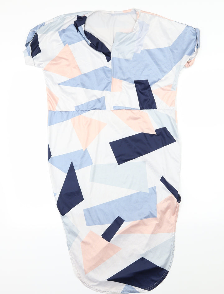 Preworn Womens Multicoloured Geometric  T-Shirt Dress  Size S