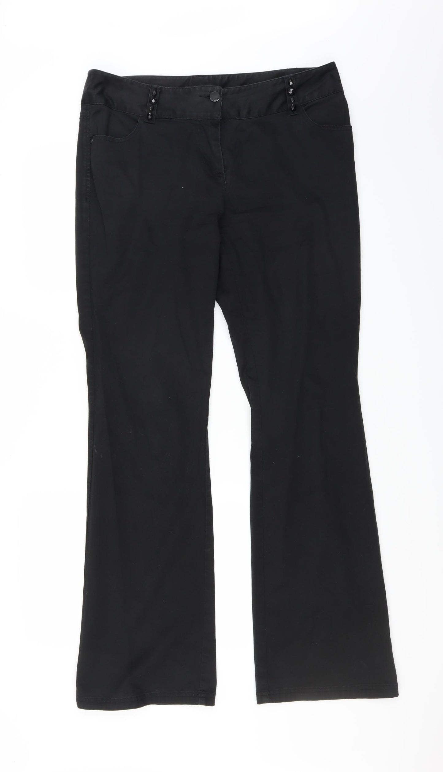 NEXT Womens Black   Trousers  Size 14 L32 in - LONG LEG bootcut