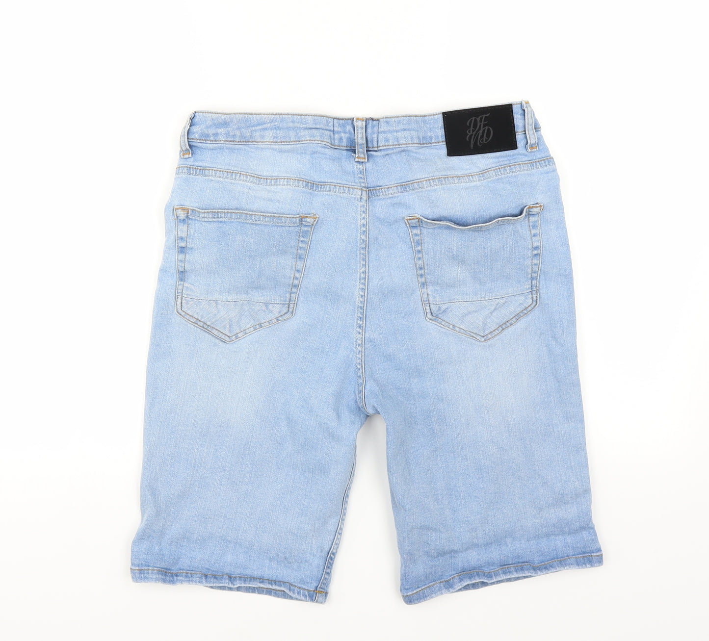 Defend London Mens Blue   Bermuda Shorts Size 34 in - DISTRESSED