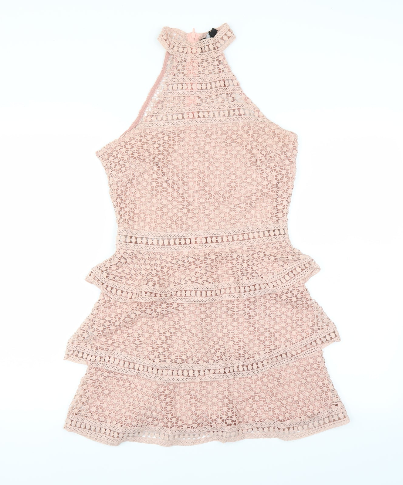 PRETTYLITTLETHING Womens Pink   Mini  Size 8  - crochet detail