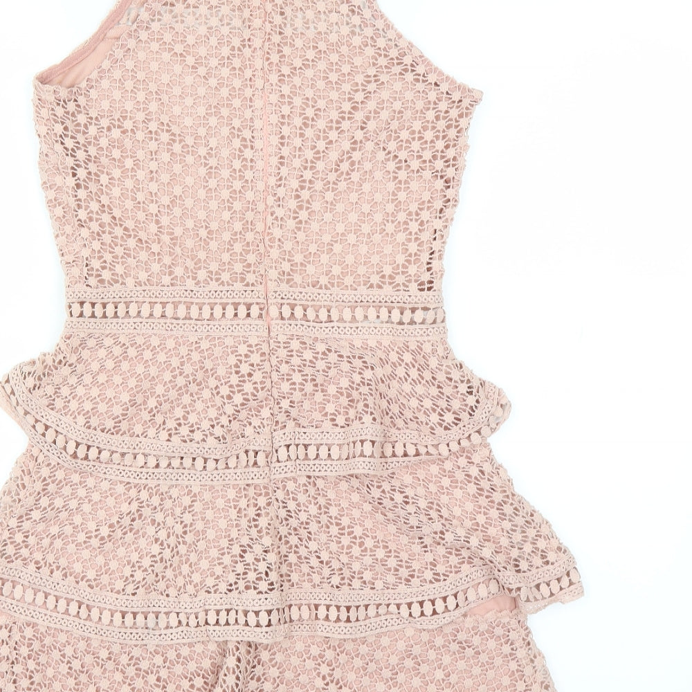 PRETTYLITTLETHING Womens Pink   Mini  Size 8  - crochet detail