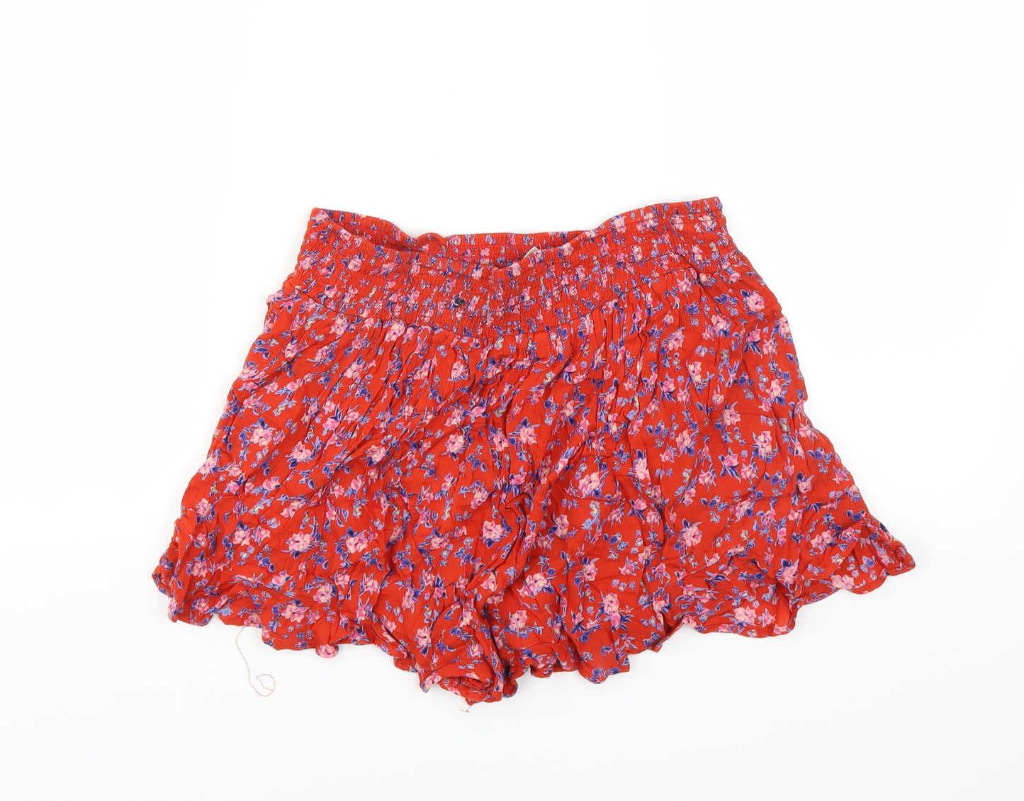 eoote Womens Red Floral  Hot Pants Shorts Size M