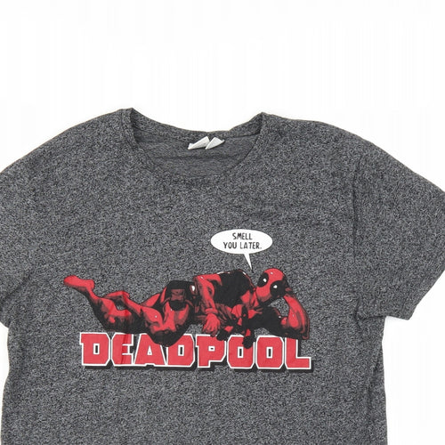 Primark Mens Grey    T-Shirt Size M  - Deadpool