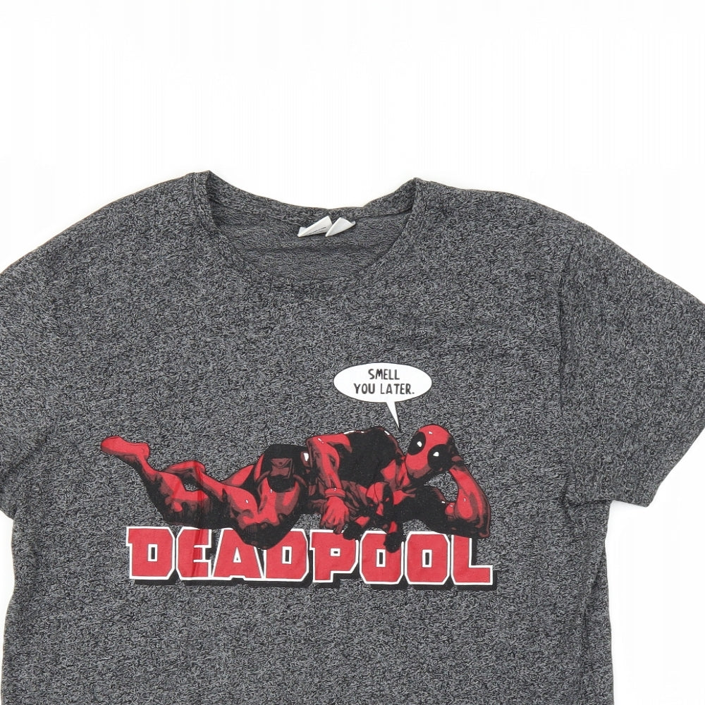 Primark Mens Grey    T-Shirt Size M  - Deadpool