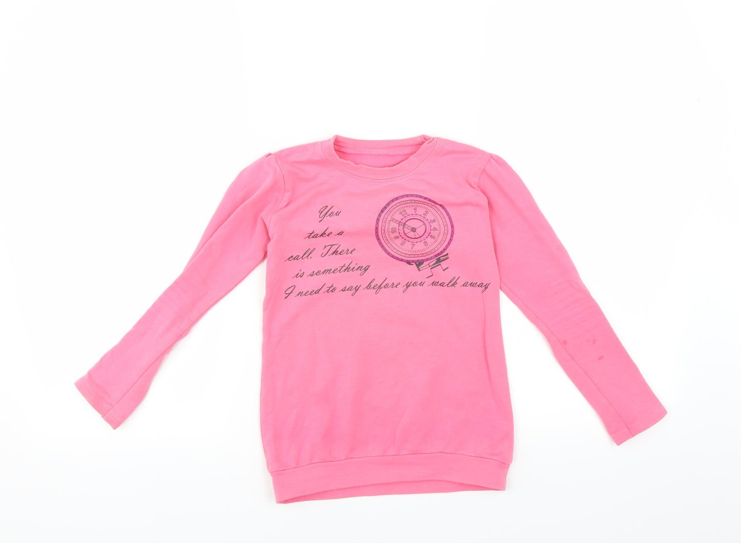 Preworn Girls Pink   Pullover Sweatshirt Size 7 Years