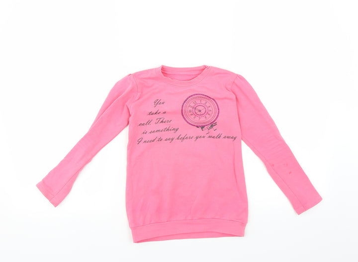 Preworn Girls Pink   Pullover Sweatshirt Size 7 Years