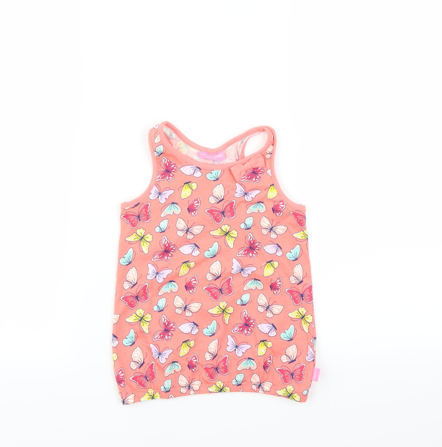 LC Waikiki Girls Orange   Basic Tank Size 4-5 Years  - BUTTERFLIES