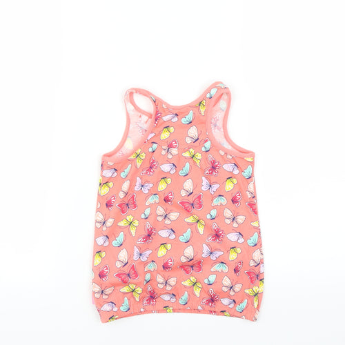 LC Waikiki Girls Orange   Basic Tank Size 4-5 Years  - BUTTERFLIES