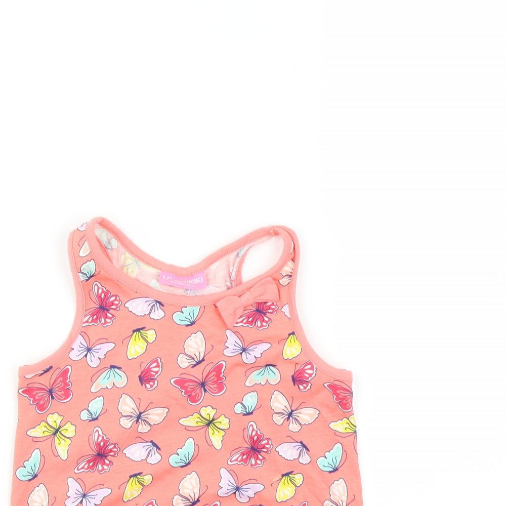 LC Waikiki Girls Orange   Basic Tank Size 4-5 Years  - BUTTERFLIES